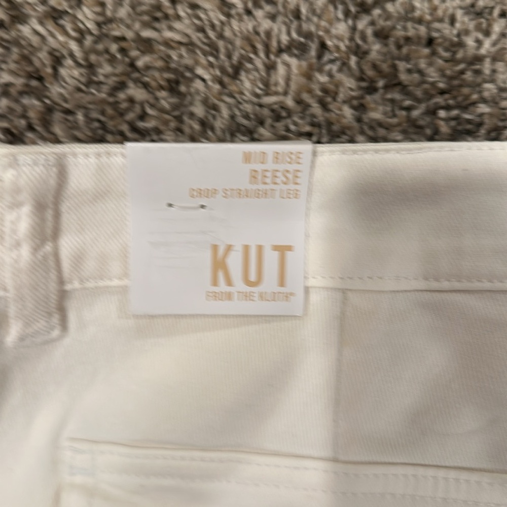 Kut From The Kloth Reece Mid Rise Cropped Jeans in Optic White - Picture 8 of 8